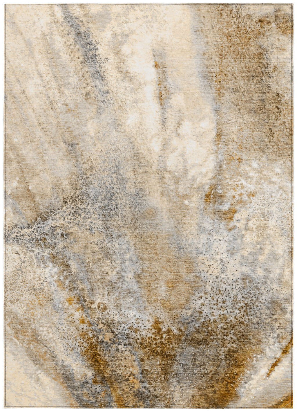 5' X 8' Brown Abstract Washable Non Skid Indoor Outdoor Area Rug