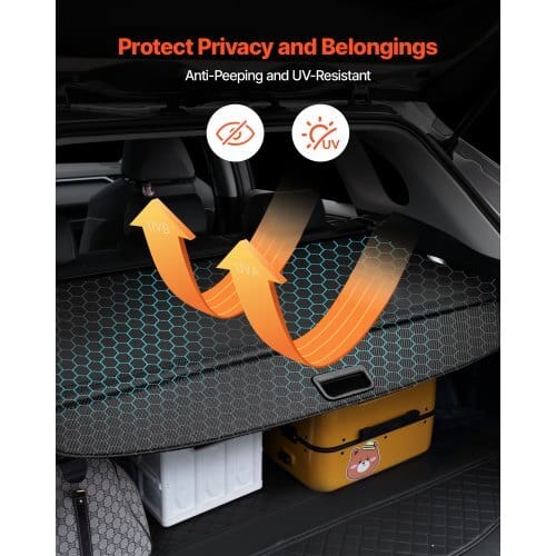Retractable Cargo Cover, Upgraded Carbon Fiber Texture Trunk Cover, Anti-Peeping Luggage Privacy Shield, Easy Installation Security Shade Car Accessories, for Toyota RAV4 2019-2025 5-Seater