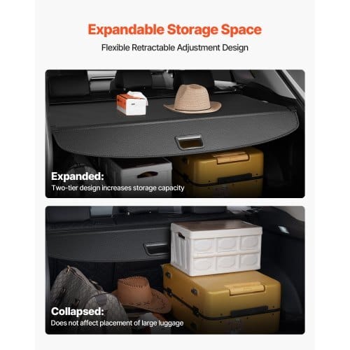 Retractable Cargo Cover, Upgraded Carbon Fiber Texture Trunk Cover, Anti-Peeping Luggage Privacy Shield, Easy Installation Security Shade Car Accessories, for Toyota RAV4 2019-2025 5-Seater
