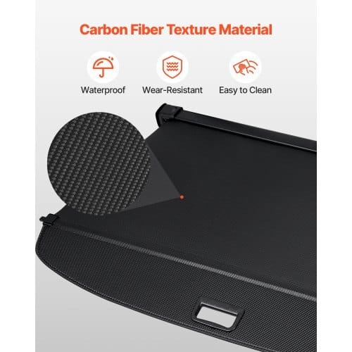 Retractable Cargo Cover, Upgraded Carbon Fiber Texture Trunk Cover, Anti-Peeping Luggage Privacy Shield, Easy Installation Security Shade Car Accessories, for Toyota RAV4 2019-2025 5-Seater