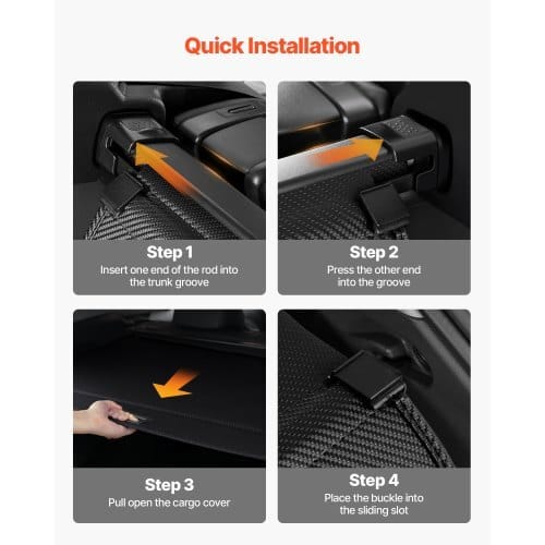 Retractable Cargo Cover, Upgraded Carbon Fiber Texture Trunk Cover, Anti-Peeping Luggage Privacy Shield, Easy Installation Security Shade Car Accessories, for Toyota RAV4 2019-2025 5-Seater
