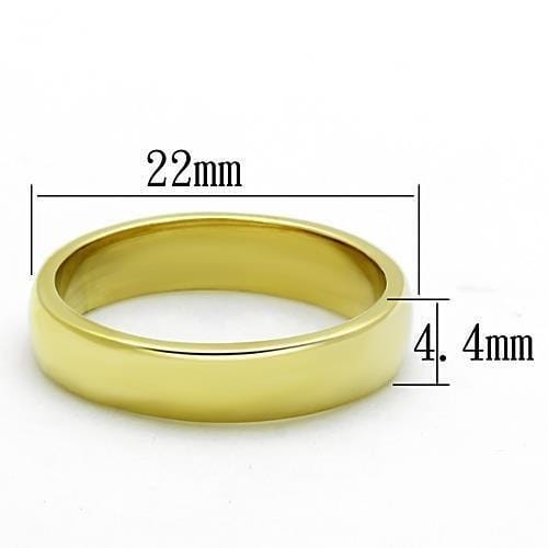 TK1375G - IP Gold(Ion Plating) Stainless Steel Ring with No Stone