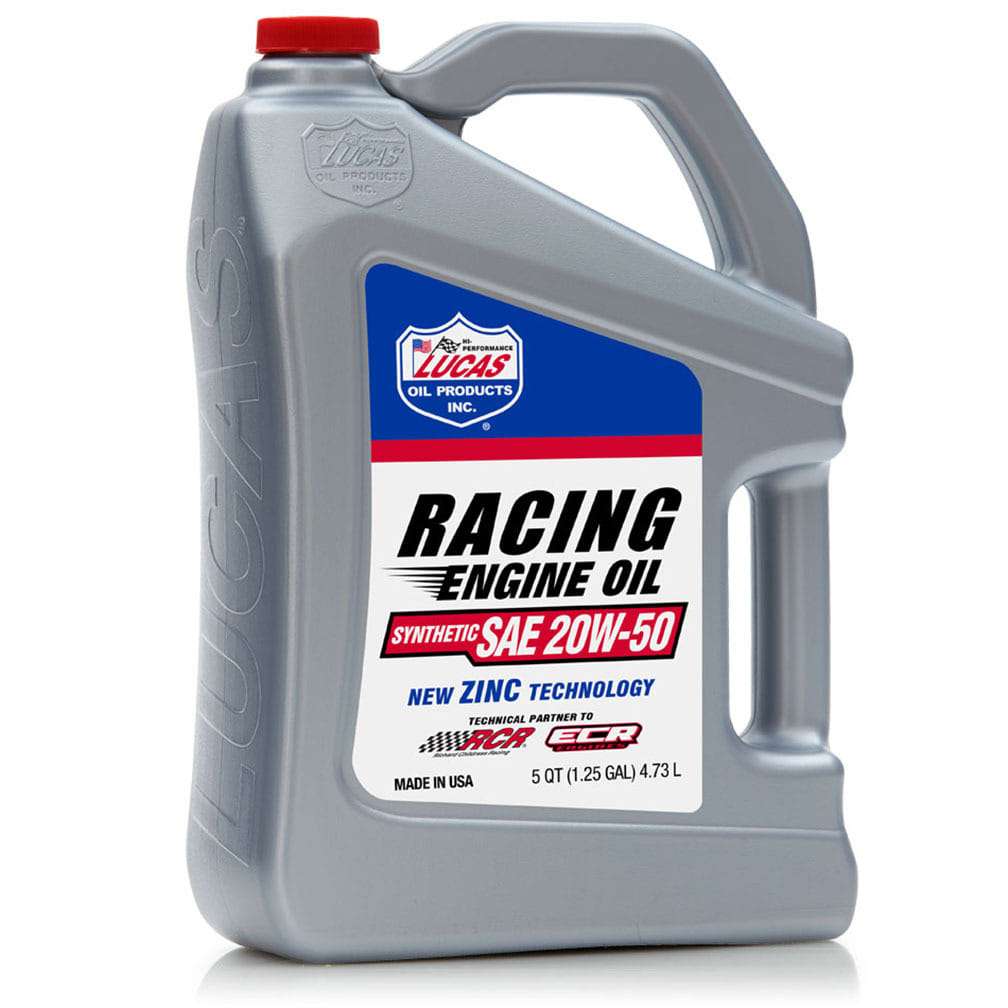 Lucas Oil Synthetic SAE 20W 50 Racing Motor Oil - 5 Quart