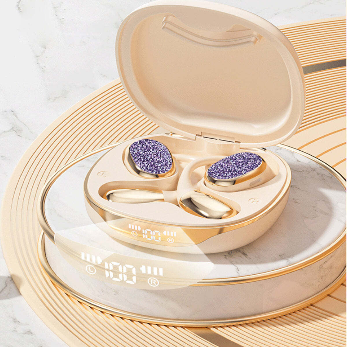 Color: PURPLE - Shimmery Ear Buds with Crystal Clear Sound