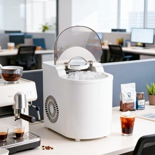 Countertop Ice Maker, 7 Cubes Ready in 6 Mins, 26 lbs per Day, Self-Cleaning Portable Machine with Ice Scoop, Ice-Making Machine with 2 Sizes Bullet Ices for Home, Kitchen, Office, Bar & Party