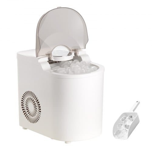 Countertop Ice Maker, 7 Cubes Ready in 6 Mins, 26 lbs per Day, Self-Cleaning Portable Machine with Ice Scoop, Ice-Making Machine with 2 Sizes Bullet Ices for Home, Kitchen, Office, Bar & Party