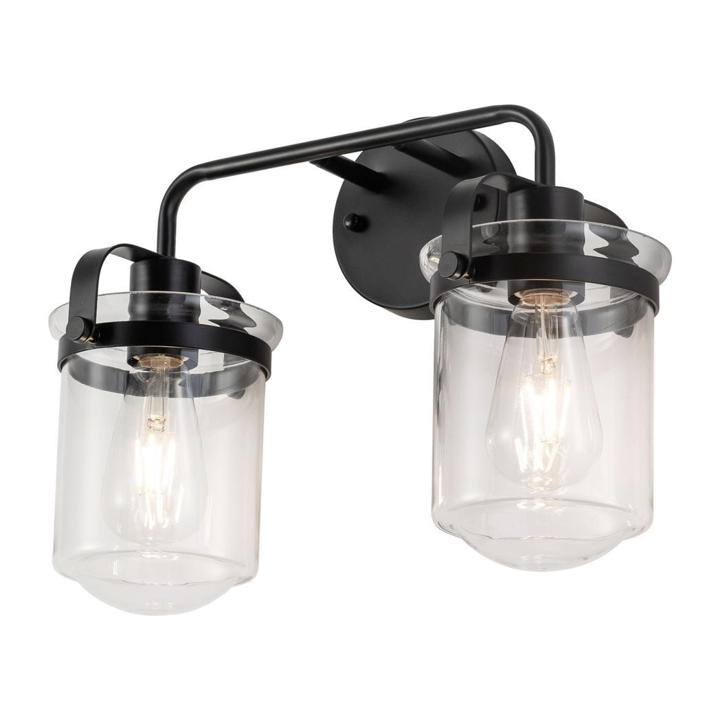 Wall Sconces Set of 2 with Clear Glass Shade,Modern Wall Sconce, Industrial Indoor Wall Light Fixture for Bathroom Living Room Bedroom Over Kitchen Sink,E26 Socket, Bulbs Not Included
