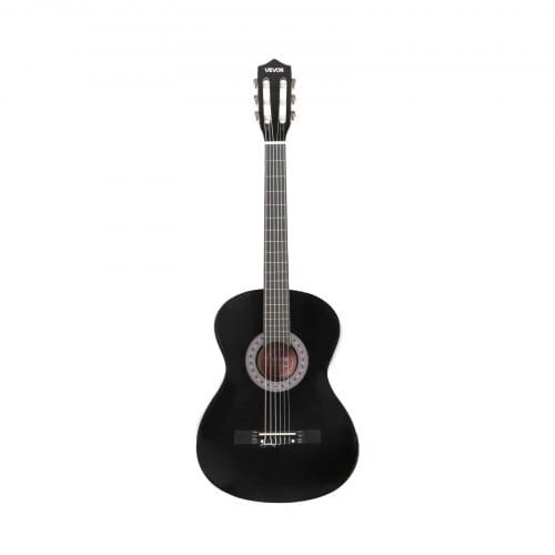 Classical Guitar, 38 Inch, Wood Classical Guitar Starter Kit for Beginners, with Nylon Strings, Gig Bag, Strap, Tuner, Extra Strings, Picks, Capo, Basswood, for Teenagers Adults Students, Black