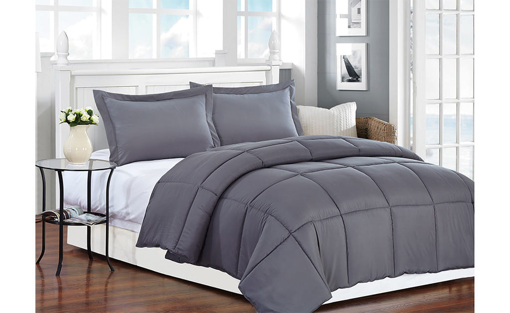 Dark Gray Queen Polyester Thread Count Down Alternative Comforter