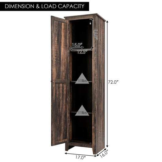 Linen Tower Bathroom Storage Cabinet Tall Slim Side Organizer with Shelf-White