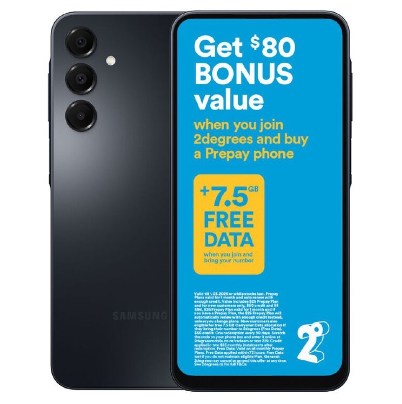 Samsung Galaxy A17 5G 128GB with 2degrees Sim Bundle - Black