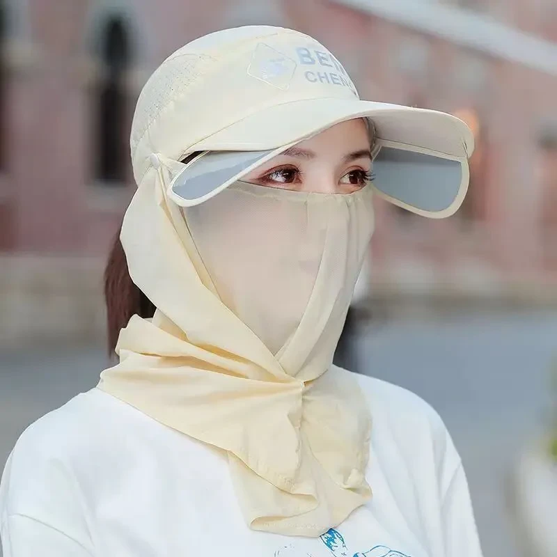Sunshade Breathable Visor Cap with Face Mask