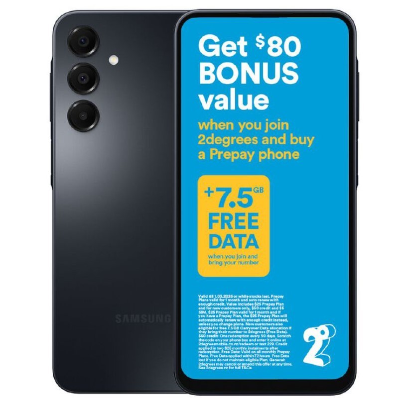 Samsung Galaxy A17 5G 128GB with 2degrees Sim Bundle - Black