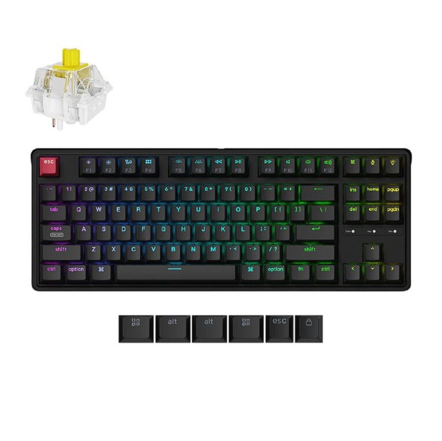 Keychron C3 Pro 8K QMK Wired Custom Mechanical Keyboard, RGB Backlight (Hot-Swappable) - Banana Super Switch