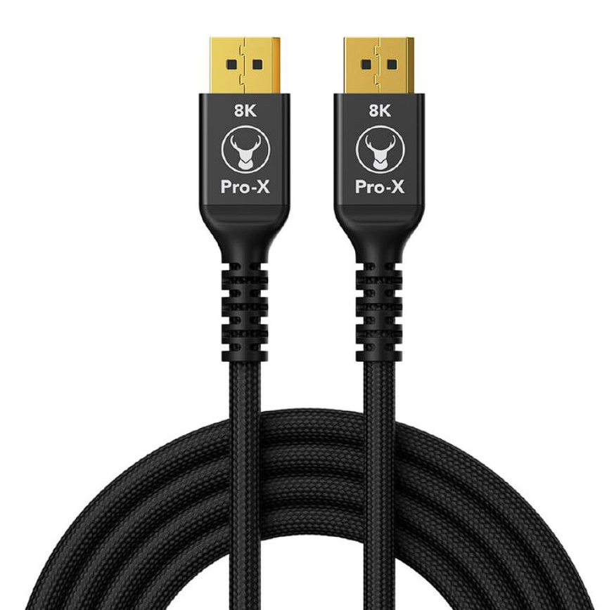 Bonelk Pro-X Long-Life DisplayPort to 8K DisplayPort Cable (2.5m) - Black
