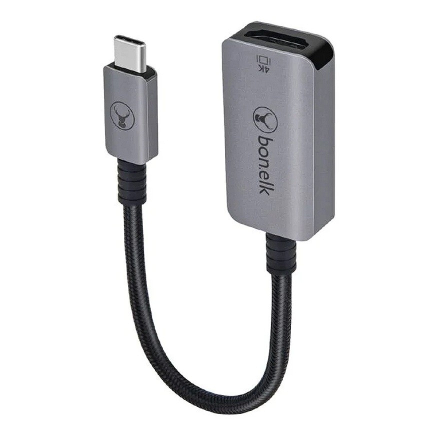 BONELK Long-Life USB-C to 4K HDMI Adapter - 15cm (Space Grey)