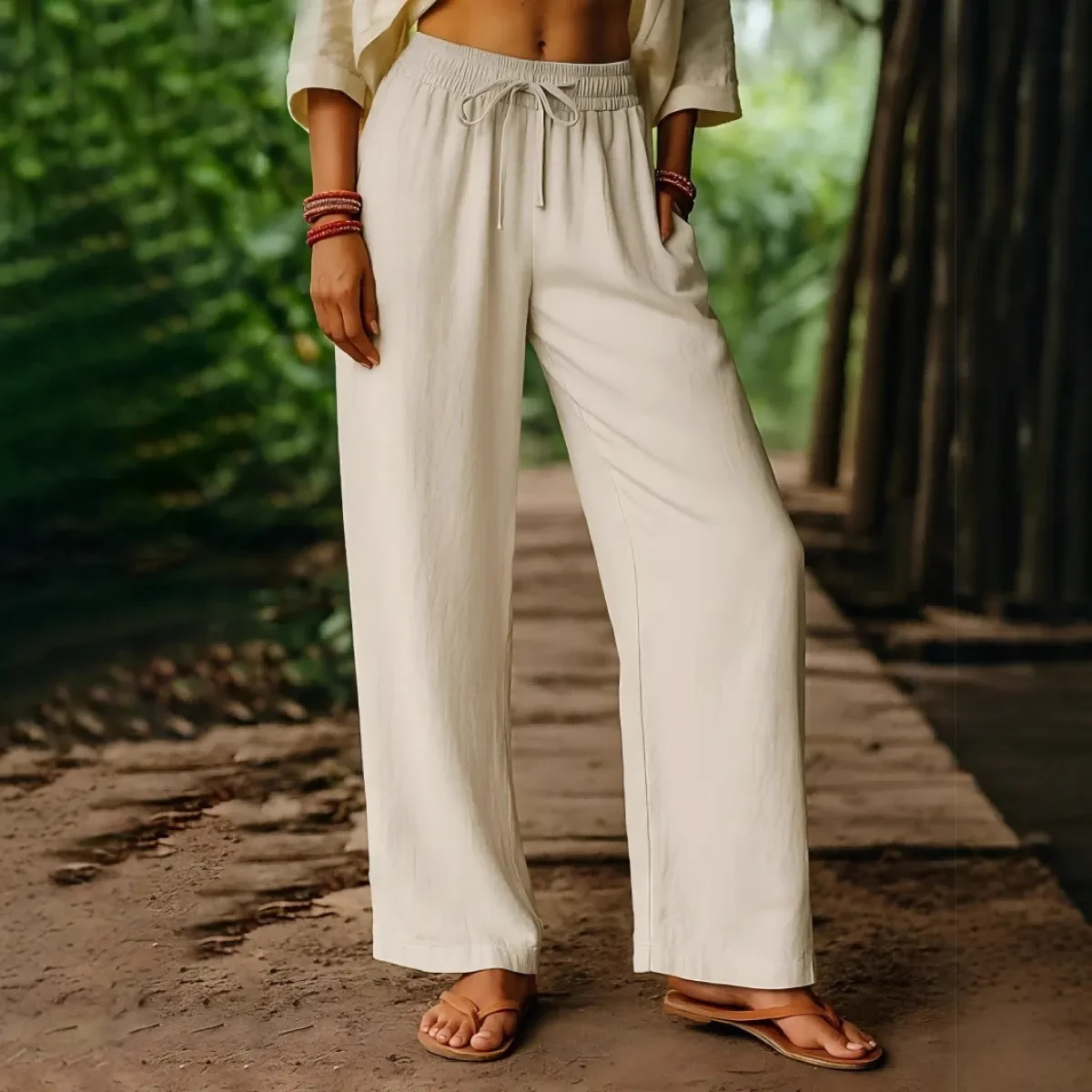 Wide Leg Linen Pants