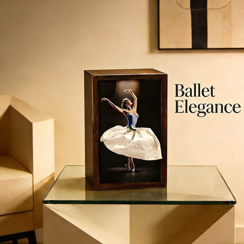 Solid Walnut Wooden Ballet Girl Paper Tray / Natural Wooden Napkin Holder
