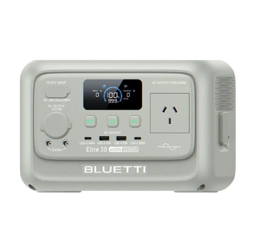 Bluetti Elite 30 V2 Portable Power Station | 600W 288Wh - Light Sand Grey