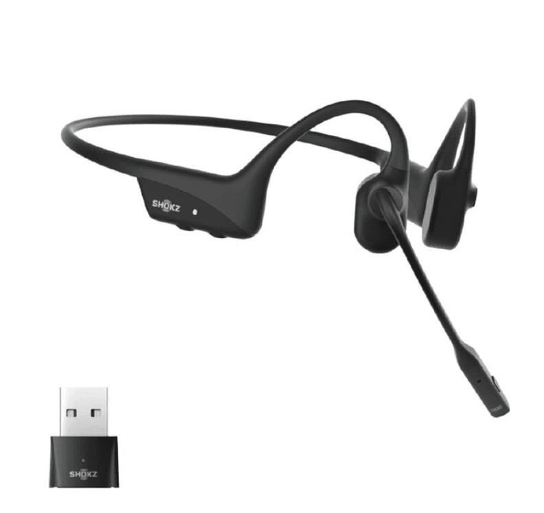 Shokz Open Comm 2 UC Open-Ear Headset with USB-A Dongle - Black – Clear Communication, Open-Ear Comfort