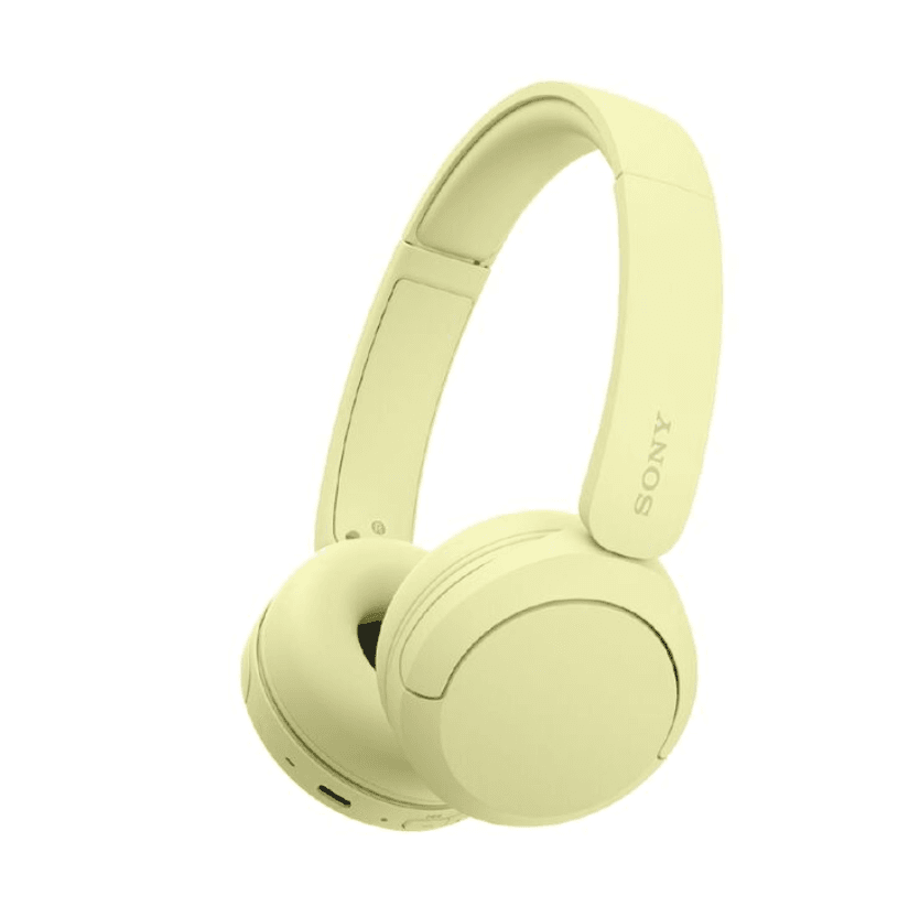 Sony WH-CH520 Wireless On-Ear Headphones - Yellow – Lightweight Comfort, Clear Audio
