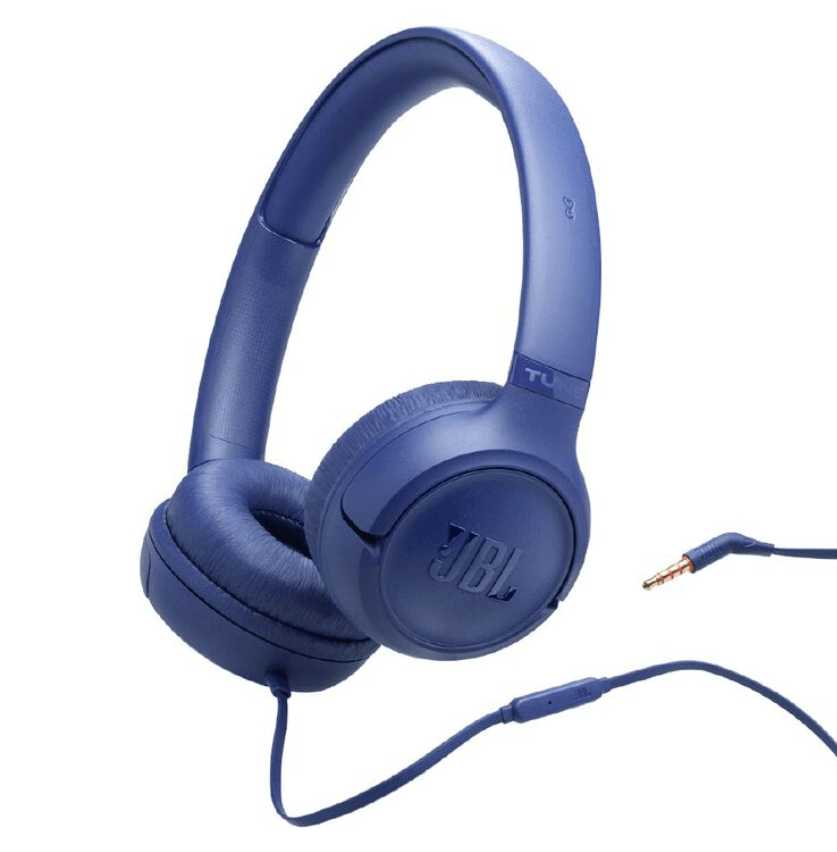 JBL Tune 530 Wired On-Ear Headphones - Blue – Comfortable Sound, Classic Wired Performance