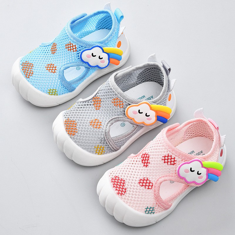 Summer Mesh Breathable Non slip Walking Shoes for Boys and Girls Candy Color Sandals Lightweight Walking