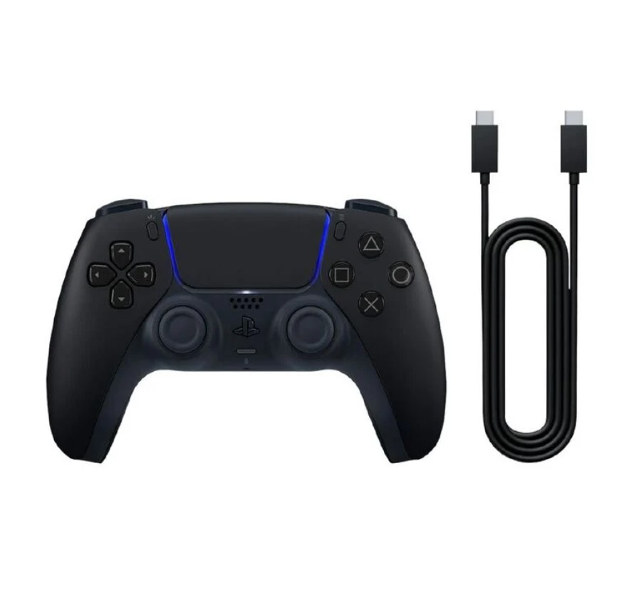 PS5 DualSense Wireless Controller - Midnight Black + USB Cable for PC