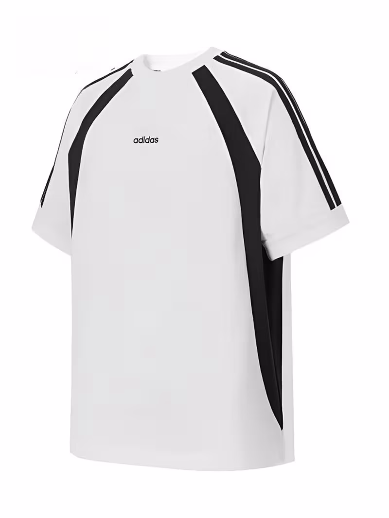 ADIDAS Comfortable And Breathable Sports Casual Crew Neck Pullover Versatile Short-Sleeved T-Shirt Men'S White KB8558