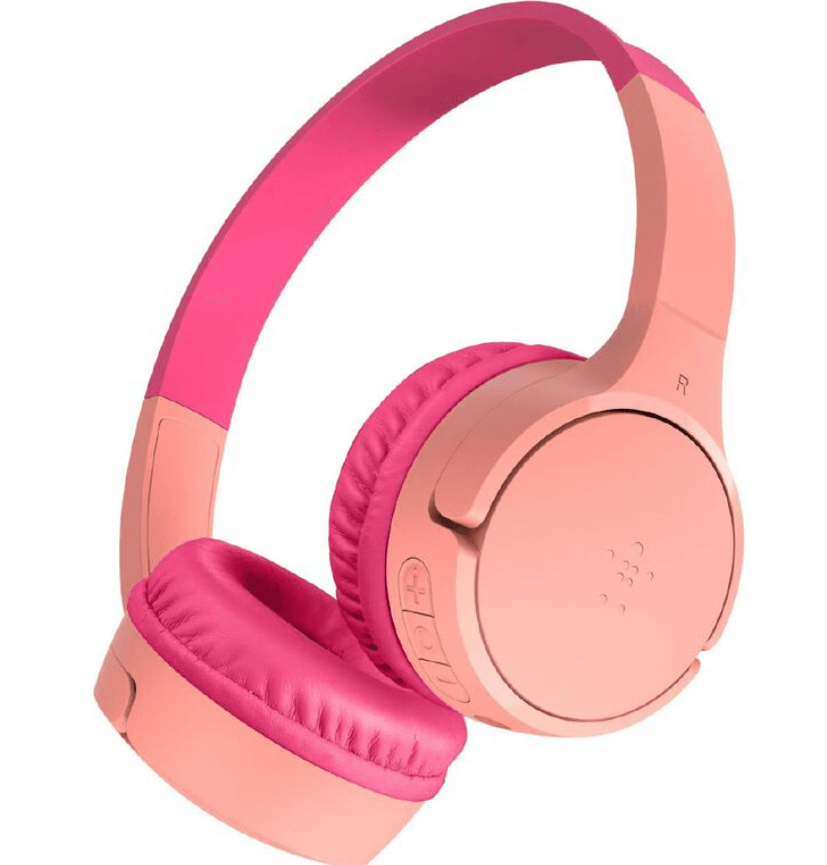 Belkin SoundForm Mini 2 Wireless On-Ear Kids Headphones - Pink – Safe and Comfortable Audio for Kids