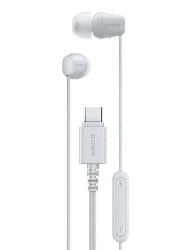 Sony IER-EX15C In-Ear Headphones with USB-C - White – Comfortable Everyday Audio with Modern USB-C Connectivity