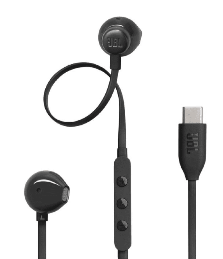 JBL Tune 305C USB-C Wired Hi-Resolution In-Ear Headphones - Black – High-Resolution Sound with Modern USB-C Convenience