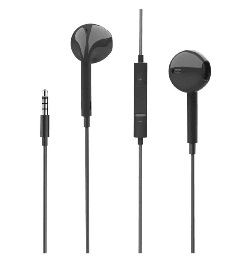 Endeavour Wired Earphones with Volume Control & Mic - Black – Reliable Everyday Audio with Easy Call Control