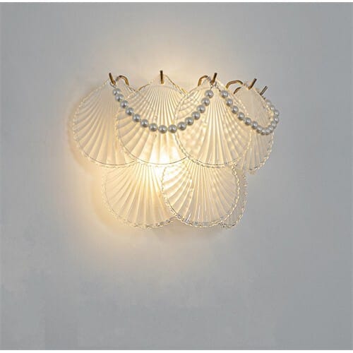 French Luxury Style Home Light Wholesale Glass Scallop Design Wall Lamp - C
