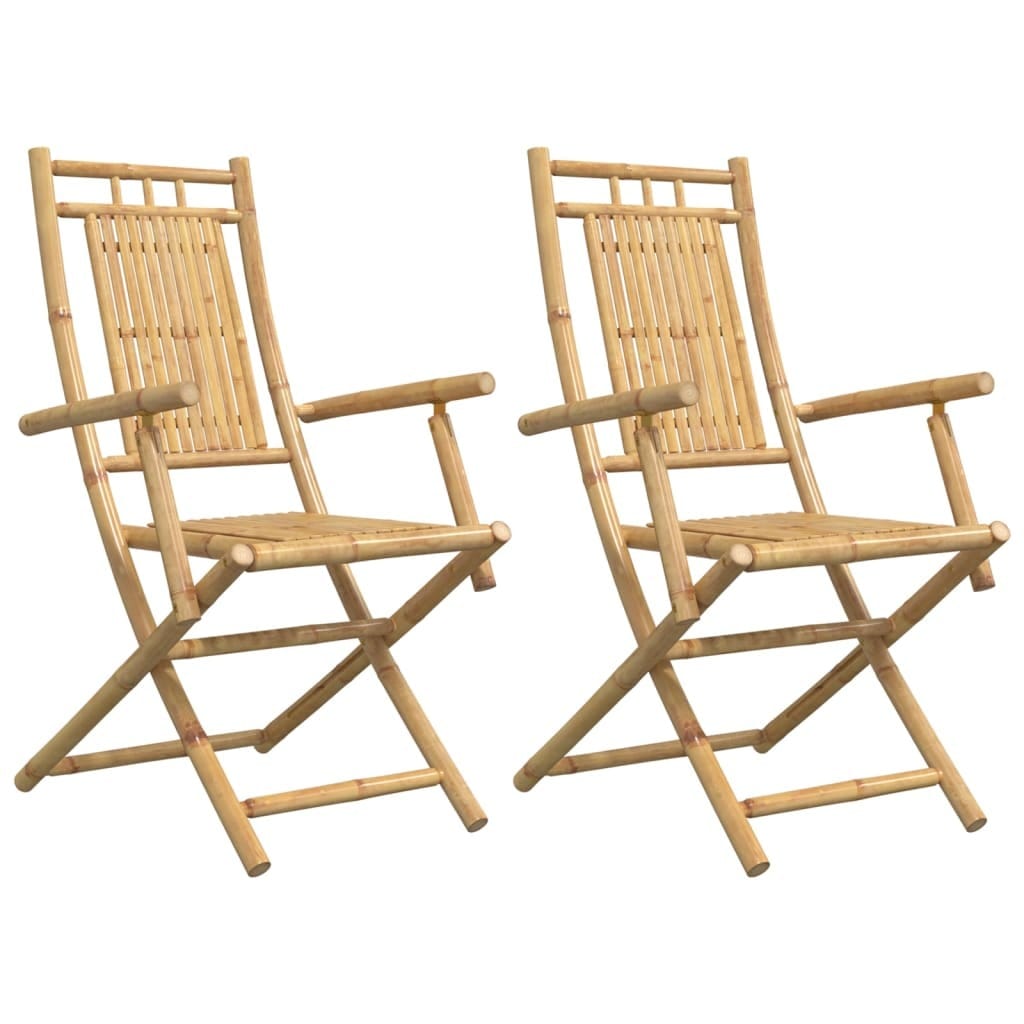 Folding Patio Chairs 2 pcs 20.9"x26"x39" Bamboo