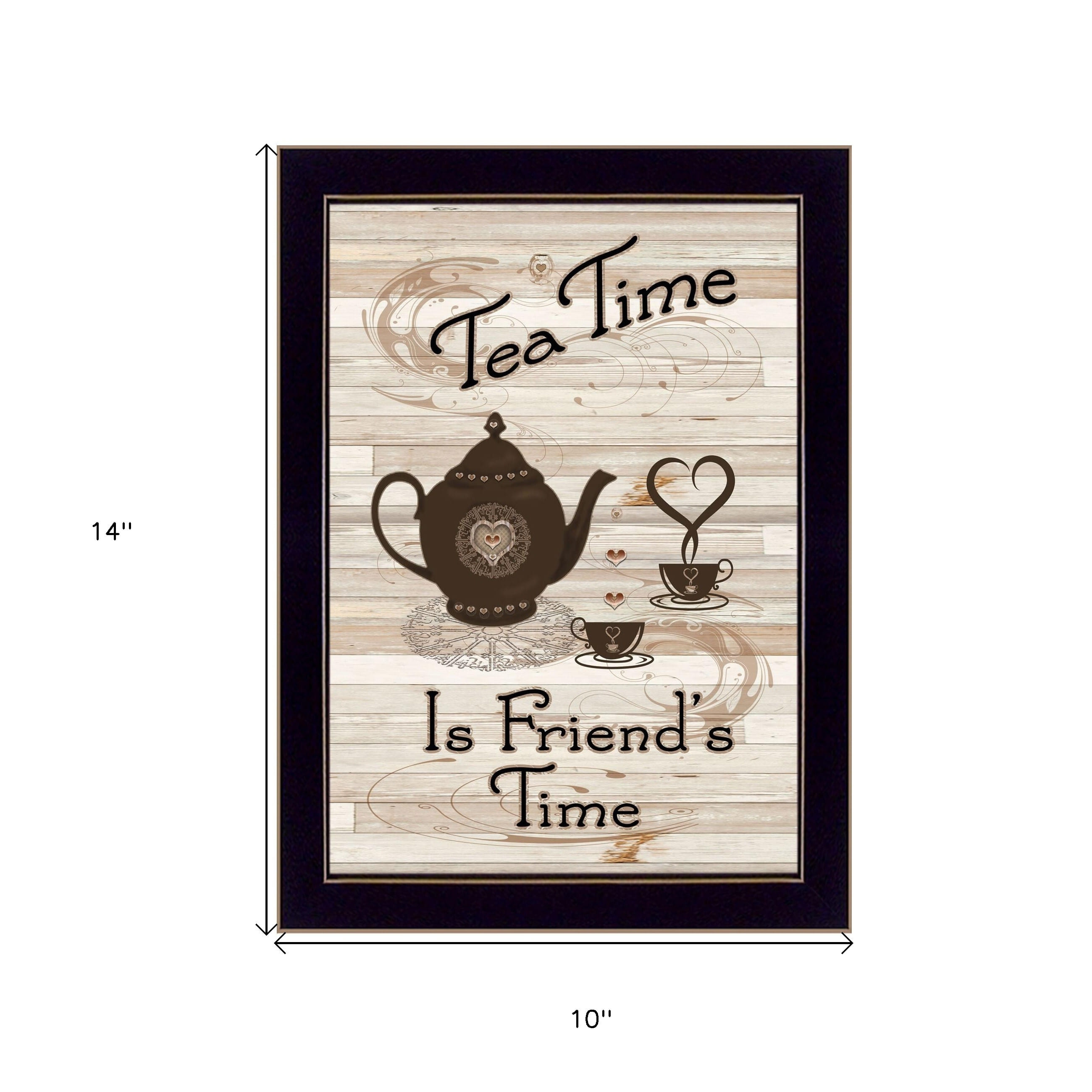 Tea Time 3 Black Framed Print Kitchen Wall Art