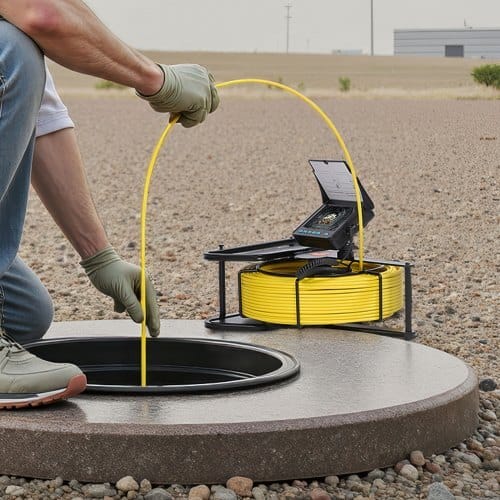 Sewer Camera, 66 ft/20m, 4.3" Drain Inspection Camera, IP68 Waterproof Snake Plumbing Camera with Lights - 6 Adjustable LEDs, 4500mAh Battery & 16GB Card for Sewer Line Duct Pipes