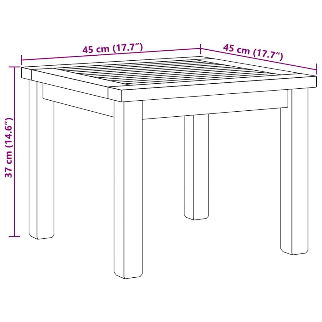Coffee Table Brown 17.72 x 17.72 x 14.17 in Solid Teak Wood