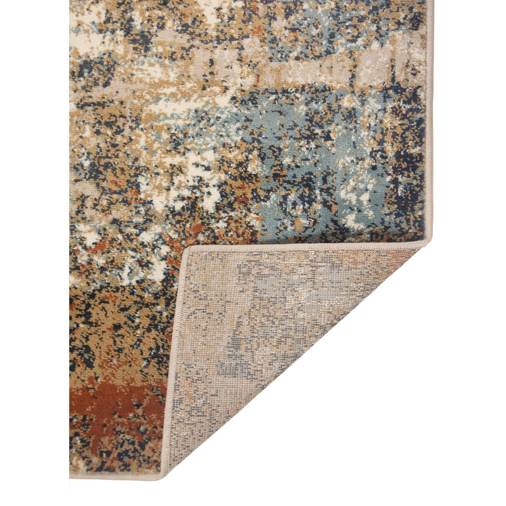 2' X 3' Tan Orange and Gray Abstract Power Loom Area Rug