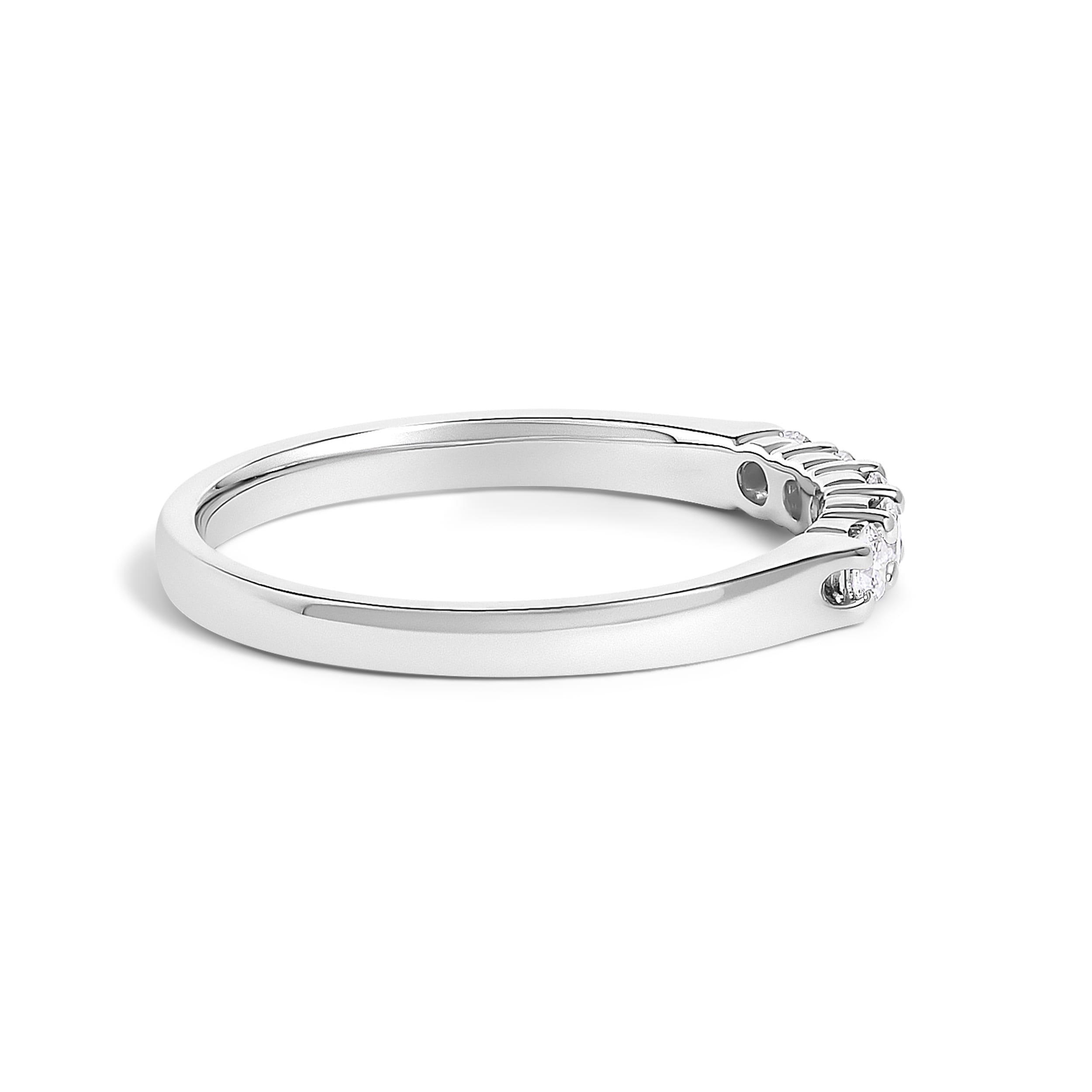 14K White Gold 1/4 Cttw Diamond 5 Stone Band Ring