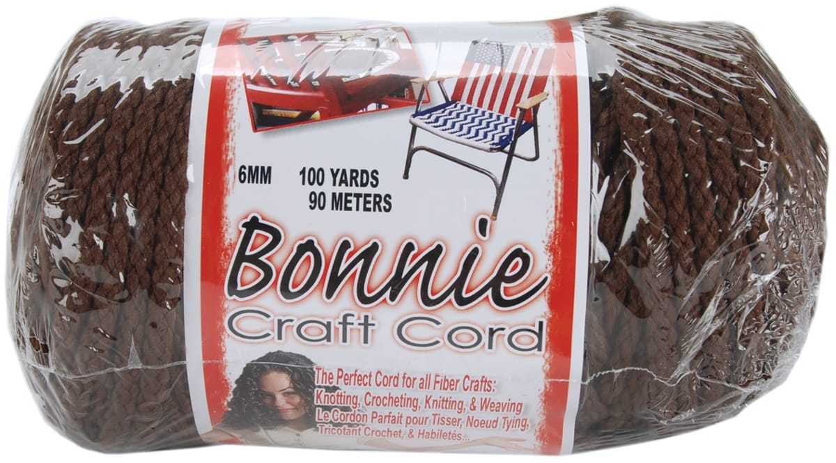 Bonnie Macrame Craft Cord 6mmX100yd-Brown (Pack OF 1)