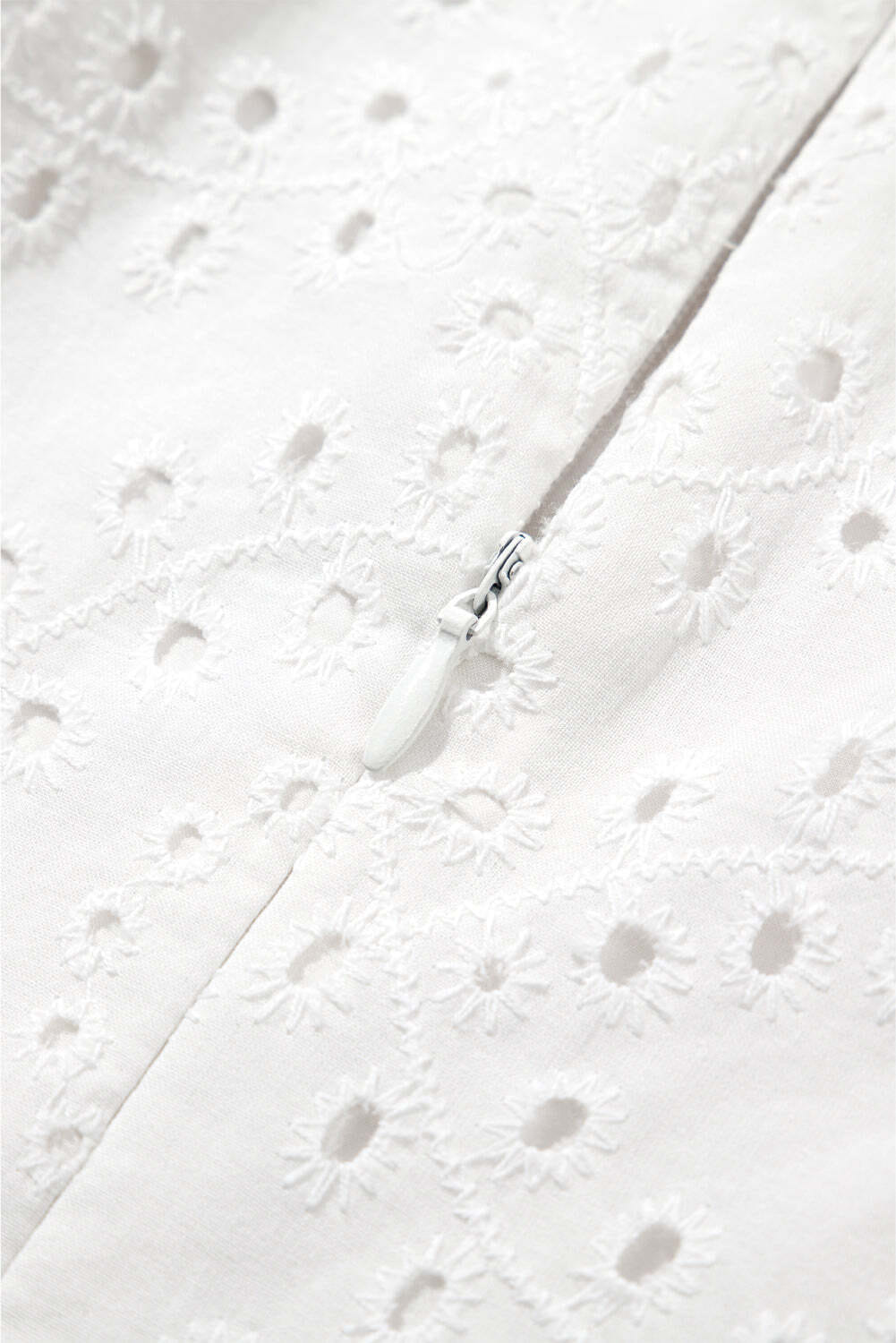 White Floral Eyelet Embroidered Sleeveless Shift Dress