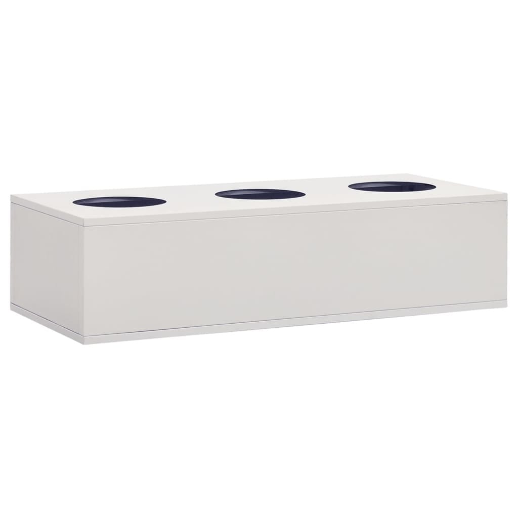 Sliding Door Cabinet with Planter Box Gray 35.4"x15.7"x44.5" Steel