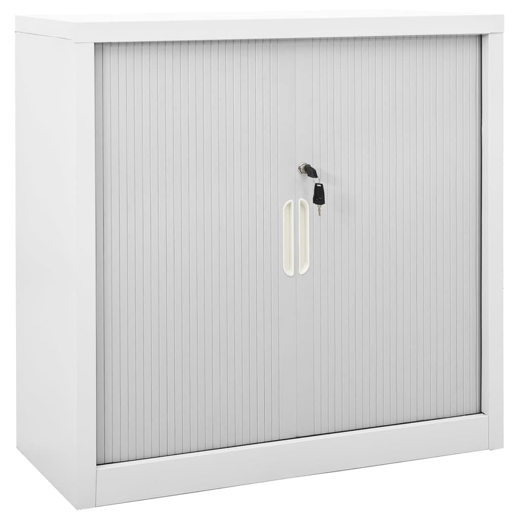 Sliding Door Cabinet with Planter Box Gray 35.4"x15.7"x44.5" Steel