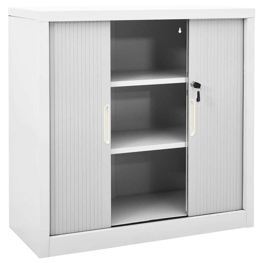 Sliding Door Cabinet with Planter Box Gray 35.4"x15.7"x44.5" Steel