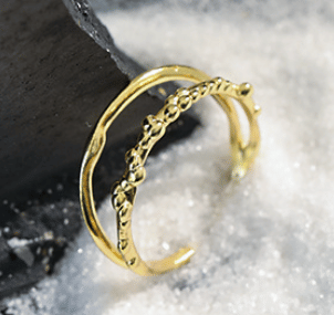 Casual Double Layer 925 Sterling Silver Adjustable Ring