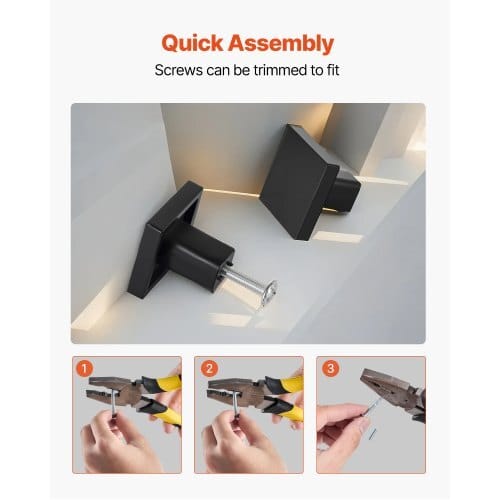 Cabinet Knobs, 10 Pack, 1.18 Inch Black Zinc Alloy Drawer Pulls & Door Handles, Square Kitchen Solid Knobs Dresser Handles, Cupboard Hardware with Screws for Bathroom Closet Cabinets Drawers