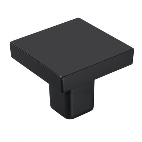 Cabinet Knobs, 10 Pack, 1.18 Inch Black Zinc Alloy Drawer Pulls & Door Handles, Square Kitchen Solid Knobs Dresser Handles, Cupboard Hardware with Screws for Bathroom Closet Cabinets Drawers