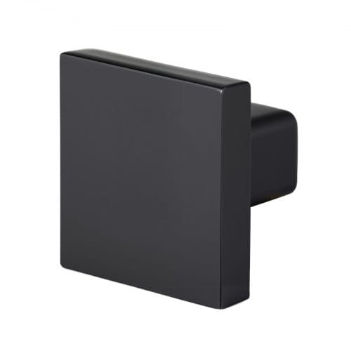 Cabinet Knobs, 10 Pack, 1.18 Inch Black Zinc Alloy Drawer Pulls & Door Handles, Square Kitchen Solid Knobs Dresser Handles, Cupboard Hardware with Screws for Bathroom Closet Cabinets Drawers