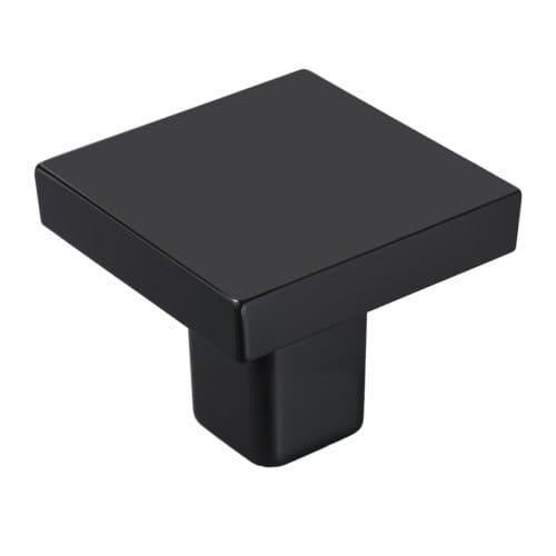 Cabinet Knobs, 10 Pack, 1.18 Inch Black Zinc Alloy Drawer Pulls & Door Handles, Square Kitchen Solid Knobs Dresser Handles, Cupboard Hardware with Screws for Bathroom Closet Cabinets Drawers